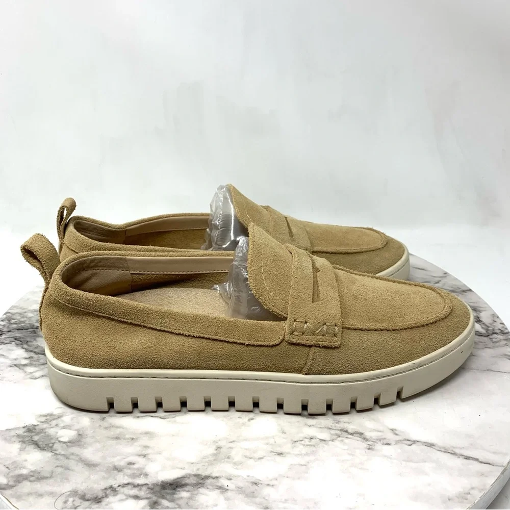 Vionic Uptown Hybrid Sand Suede Lug Sole Comfort Loafers 9 Classic Preppy Sporty - Picture 2 of 15